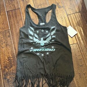 NWT Firebird Black Fringe Tank Top